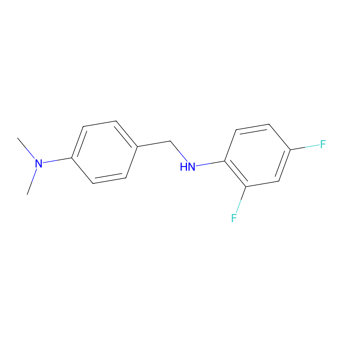 N-(2,4-Difluorophenyl)-4-(dimethylamino)benzenemethanamine molecular structure, CAS 1021076-21-0
