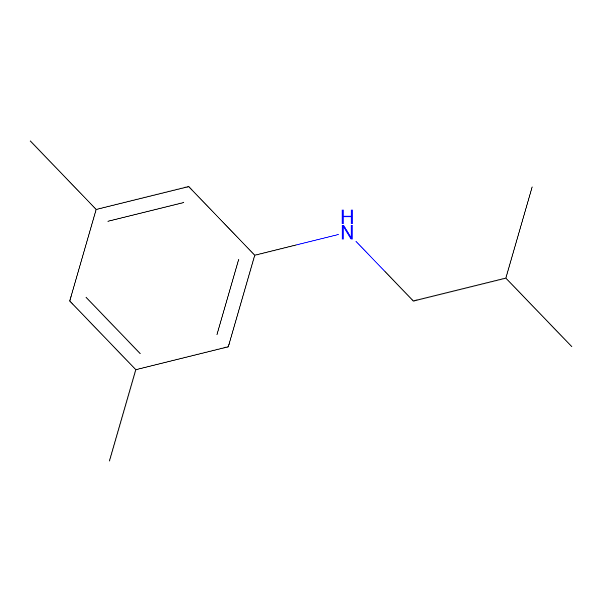 N-Isobutyl-3,5-dimethylaniline molecular structure, CAS 1021076-38-9