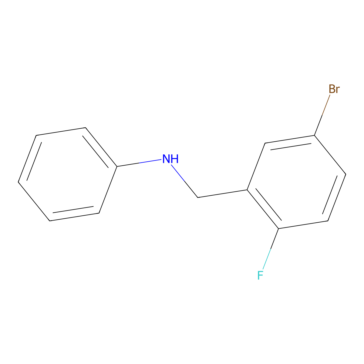 4-Bromo-1-fluoro-2-(phenylaminomethyl)benzene molecular structure, CAS 1021076-47-0