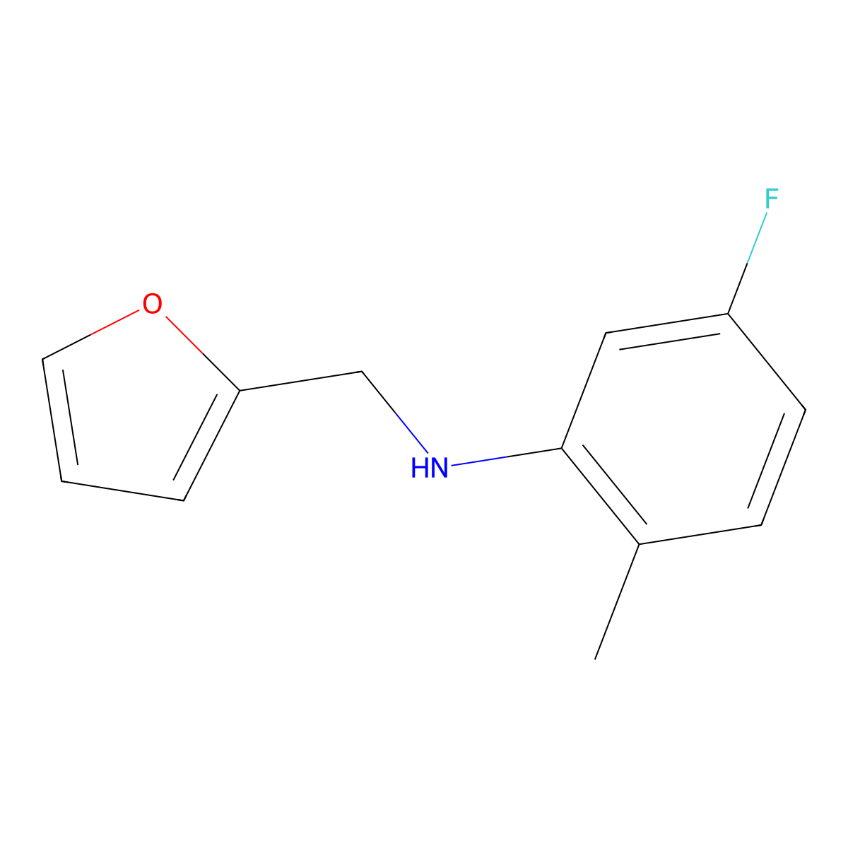 5-fluoro-N-(furan-2-ylmethyl)-2-methylaniline molecular structure, CAS 1021076-51-6