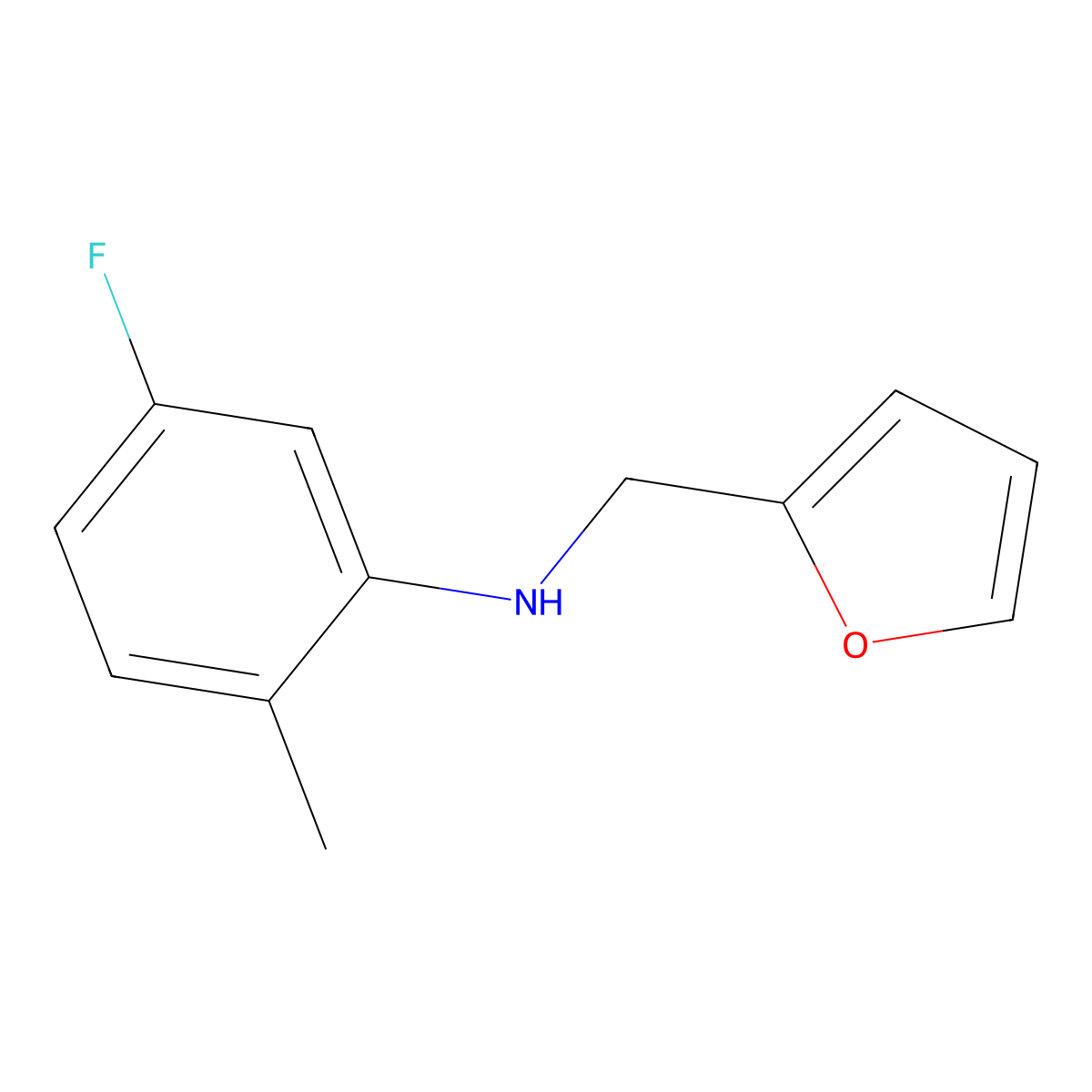5-fluoro-N-(furan-2-ylmethyl)-2-methylaniline molecular structure, CAS 1021076-51-6