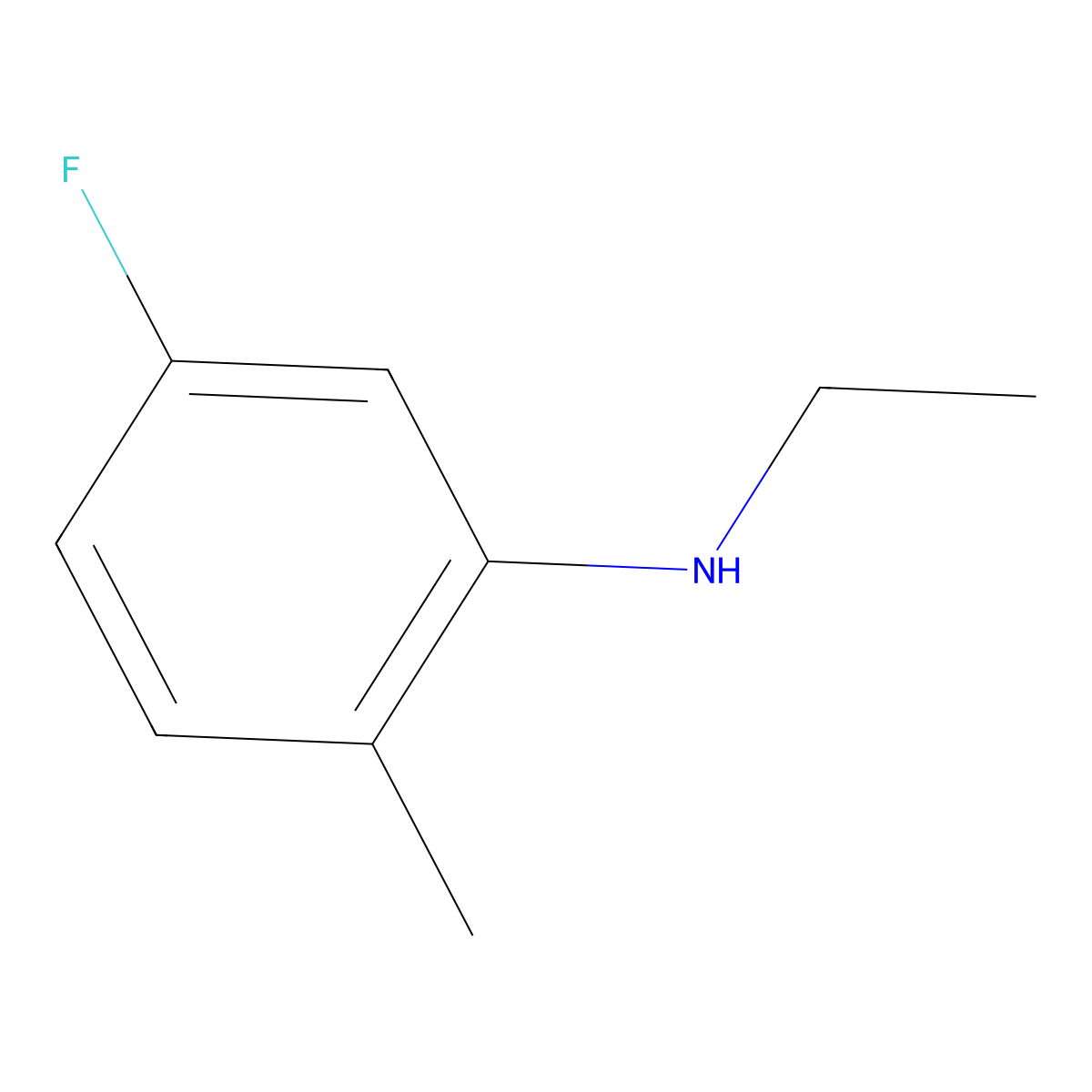 N-ethyl-5-fluoro-2-methylaniline molecular structure, CAS 1021076-57-2