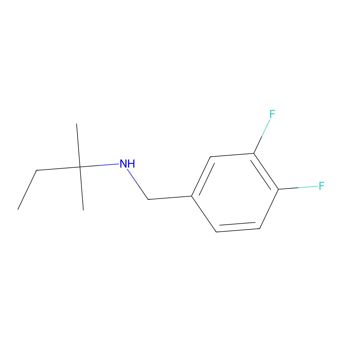 [(3,4-Difluorophenyl)methyl](2-methylbutan-2-YL)amine molecular structure, CAS 1021076-62-9