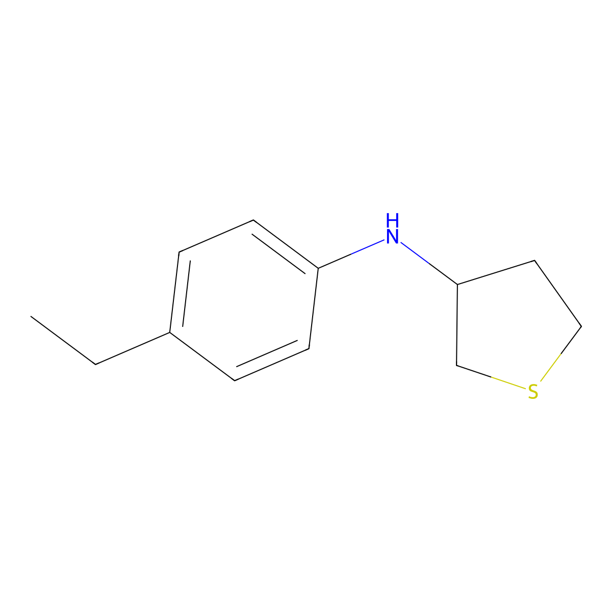 N-(4-ethylphenyl)thiolan-3-amine molecular structure, CAS 1021076-80-1