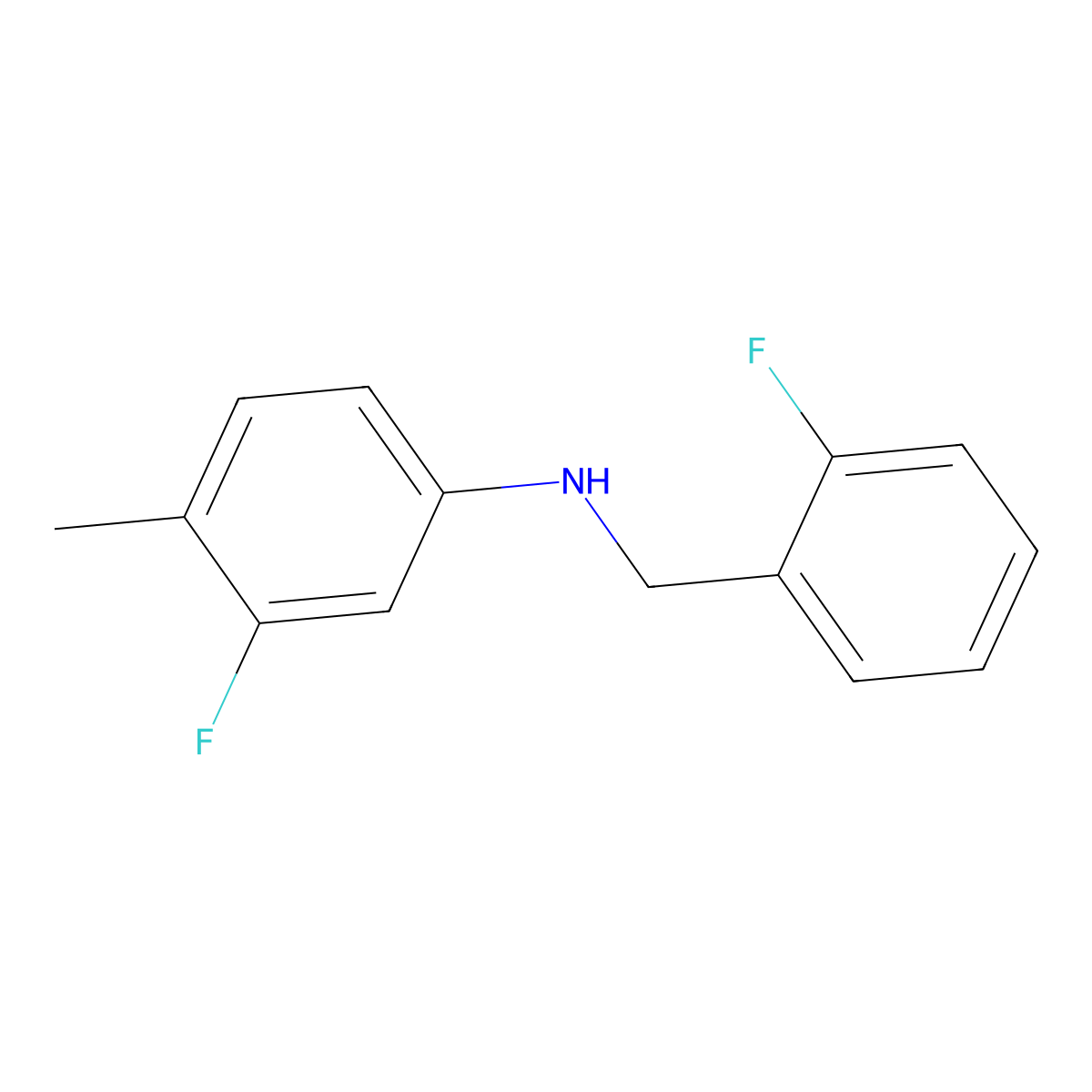 3-Fluoro-N-(2-fluorobenzyl)-4-methylaniline molecular structure, CAS 1021077-25-7