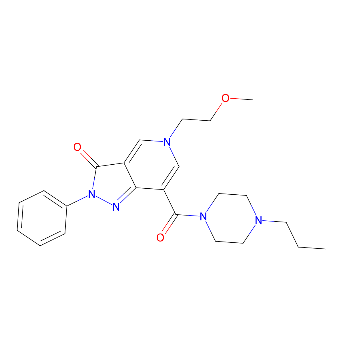 5-(2-methoxyethyl)-2-phenyl-7-(4-propylpiperazine-1-carbonyl)-2H-pyrazolo[4,3-c]pyridin-3(5H)-one molecular structure, CAS 1021078-18-1