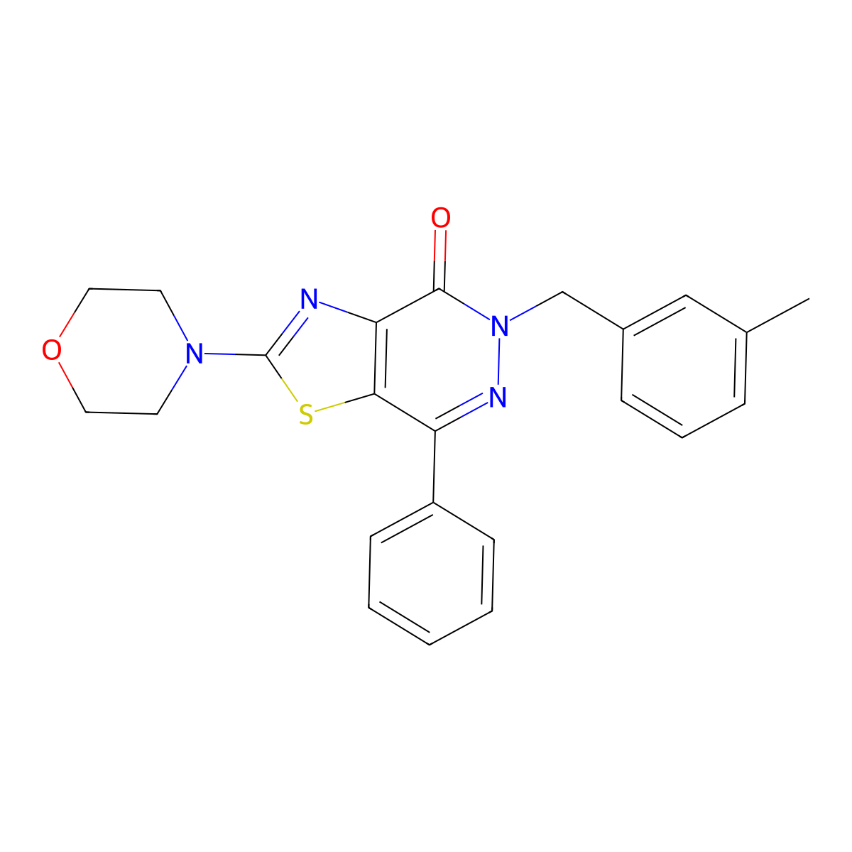 5-(3-methylbenzyl)-2-morpholino-7-phenylthiazolo[4,5-d]pyridazin-4(5H)-one molecular structure, CAS 1021078-20-5