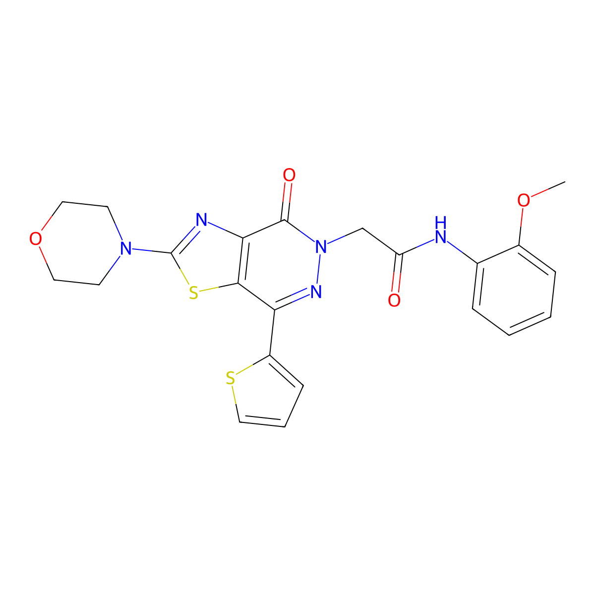 N-(2-methoxyphenyl)-2-(2-morpholino-4-oxo-7-(thiophen-2-yl)thiazolo[4,5-d]pyridazin-5(4H)-yl)acetamide molecular structure, CAS 1021078-28-3