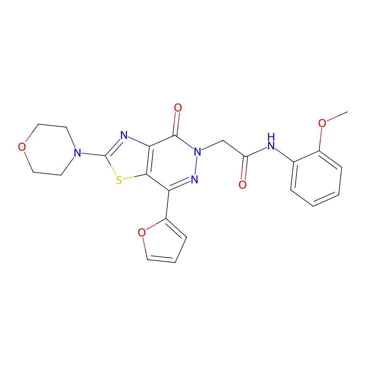 2-(7-(furan-2-yl)-2-morpholino-4-oxothiazolo[4,5-d]pyridazin-5(4H)-yl)-N-(2-methoxyphenyl)acetamide molecular structure, CAS 1021078-51-2