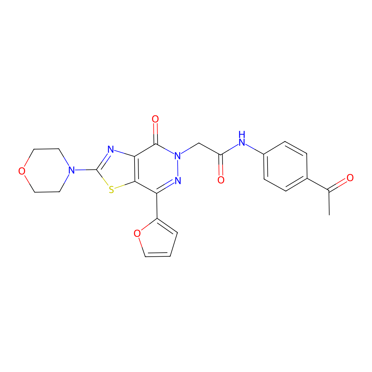 N-(4-acetylphenyl)-2-(7-(furan-2-yl)-2-morpholino-4-oxothiazolo[4,5-d]pyridazin-5(4H)-yl)acetamide molecular structure, CAS 1021078-54-5