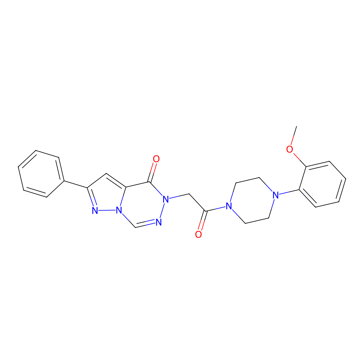 5-{2-[4-(2-methoxyphenyl)piperazin-1-yl]-2-oxoethyl}-2-phenylpyrazolo[1,5-d][1,2,4]triazin-4(5H)-one molecular structure, CAS 1021078-84-1
