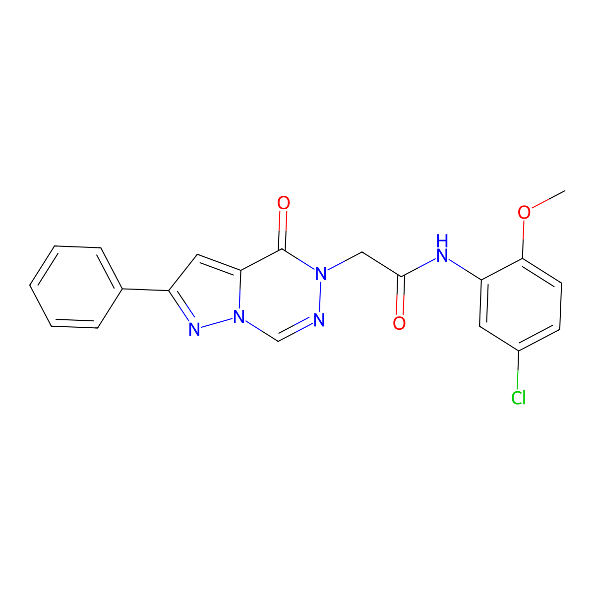N-(5-chloro-2-methoxyphenyl)-2-(4-oxo-2-phenylpyrazolo[1,5-d][1,2,4]triazin-5(4H)-yl)acetamide molecular structure, CAS 1021078-86-3