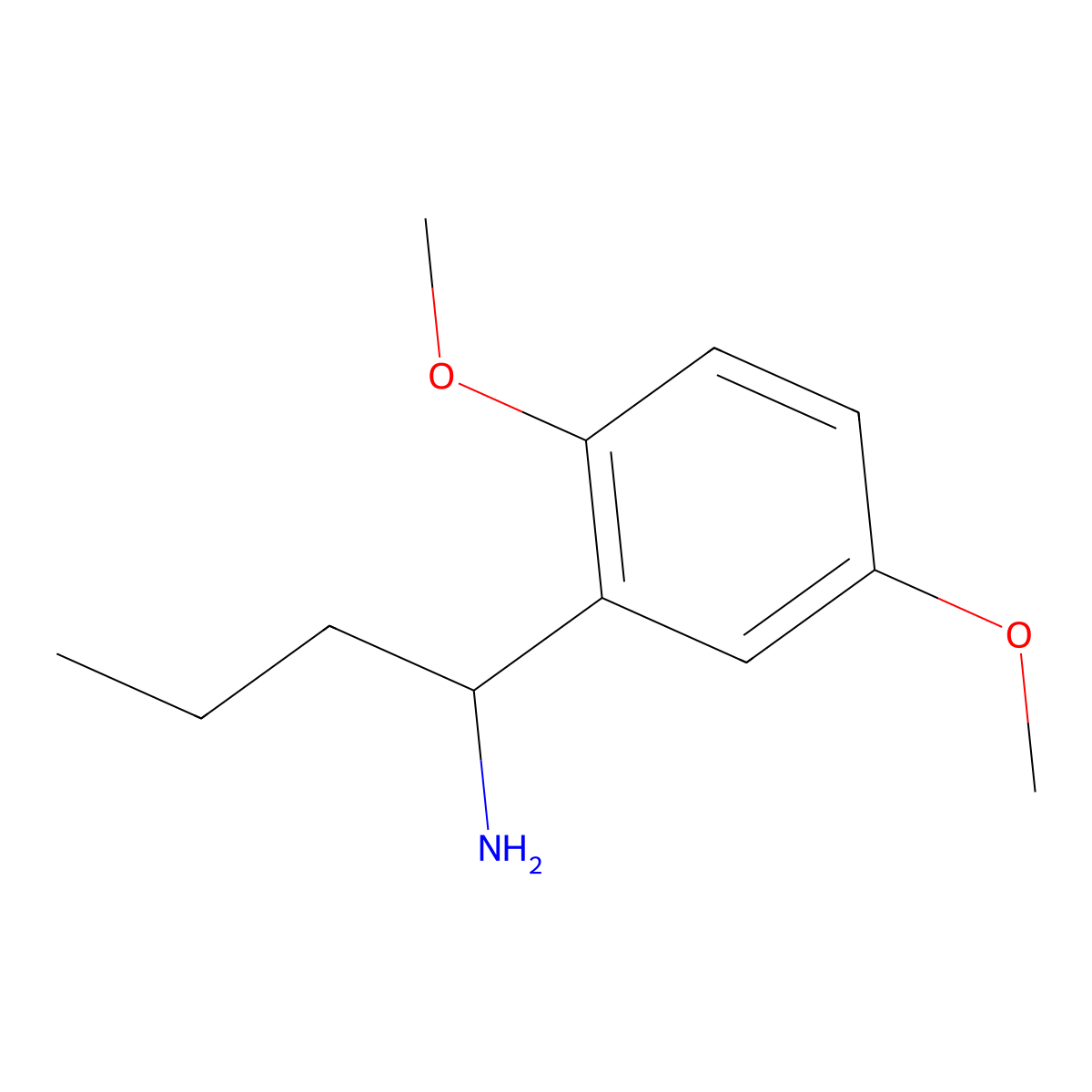 1-(2,5-Dimethoxyphenyl)butan-1-amine molecular structure, CAS 1021078-99-8