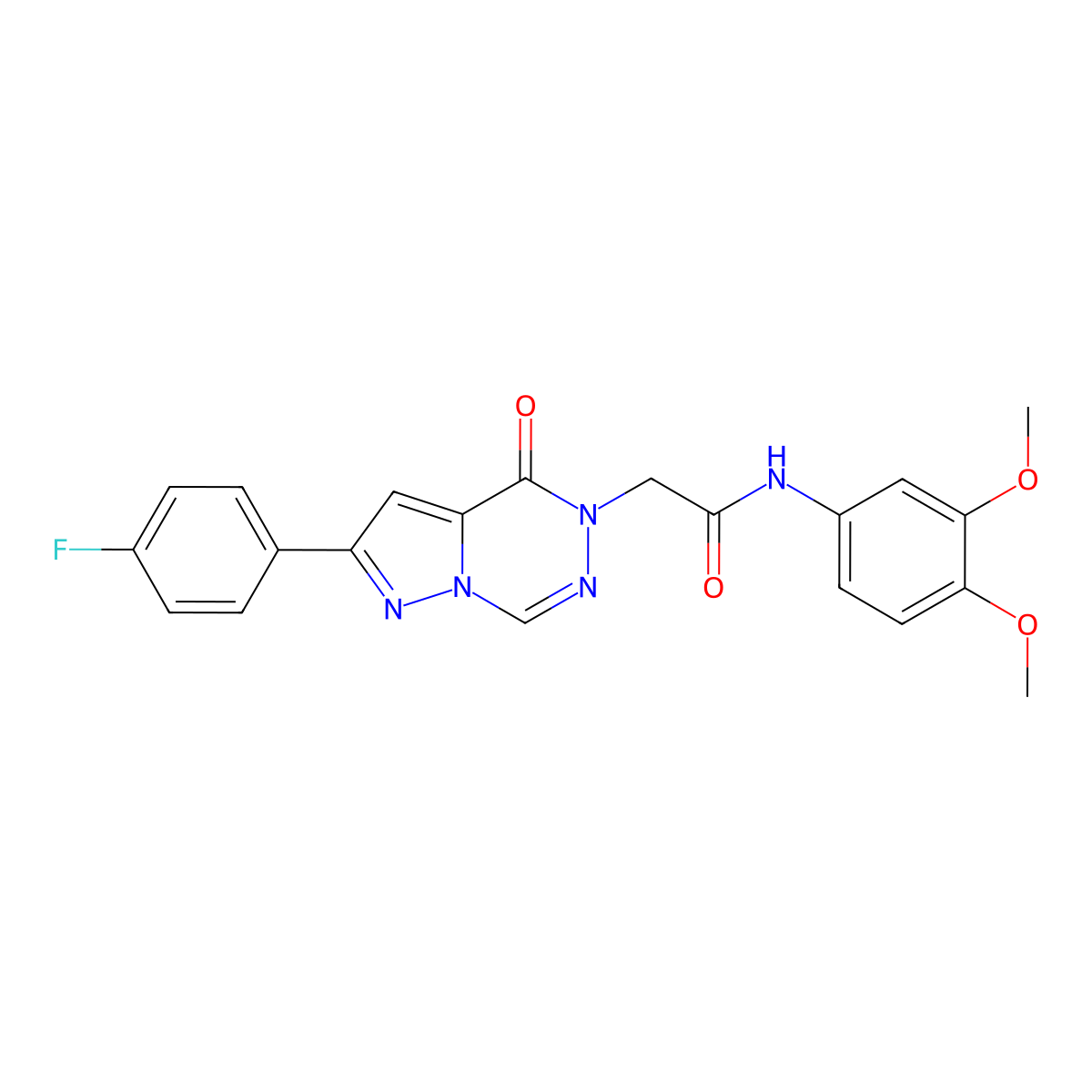 N-(3,4-dimethoxyphenyl)-2-[2-(4-fluorophenyl)-4-oxopyrazolo[1,5-d][1,2,4]triazin-5(4H)-yl]acetamide molecular structure, CAS 1021079-01-5