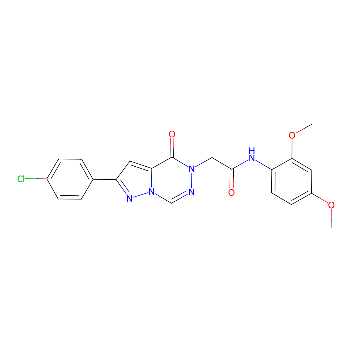 2-[2-(4-chlorophenyl)-4-oxopyrazolo[1,5-d][1,2,4]triazin-5(4H)-yl]-N-(2,4-dimethoxyphenyl)acetamide molecular structure, CAS 1021079-09-3