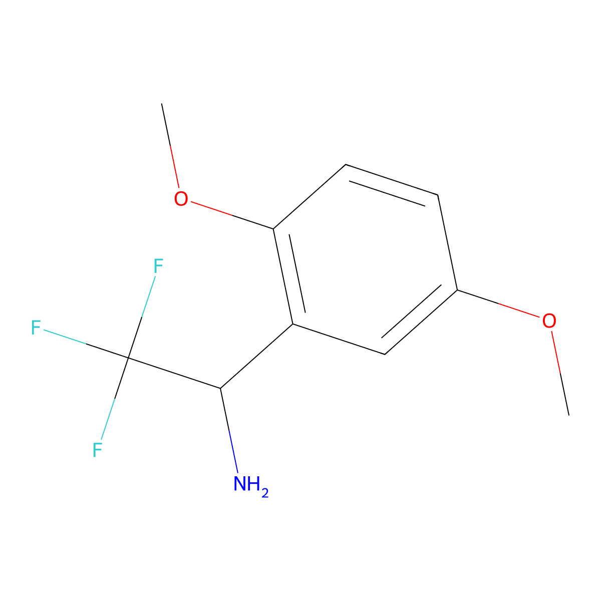 1-(2,5-Dimethoxyphenyl)-2,2,2-trifluoroethan-1-amine molecular structure, CAS 1021079-10-6