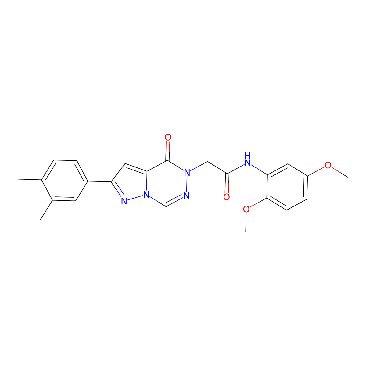 N-(2,5-dimethoxyphenyl)-2-[2-(3,4-dimethylphenyl)-4-oxopyrazolo[1,5-d][1,2,4]triazin-5(4H)-yl]acetamide molecular structure, CAS 1021079-18-4