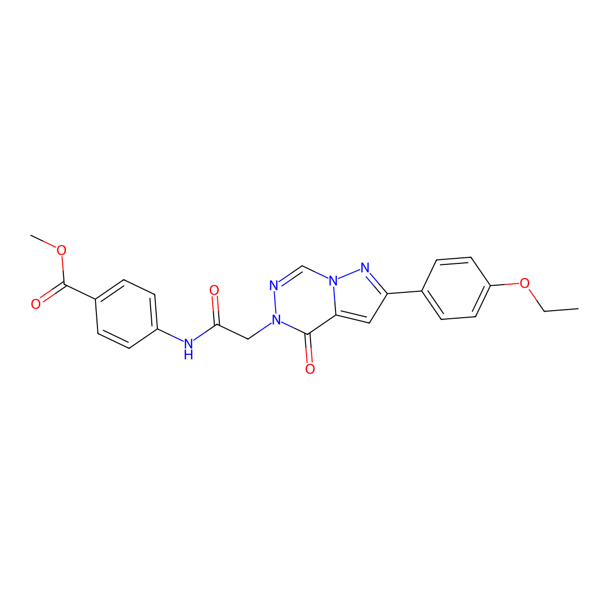 methyl 4-({[2-(4-ethoxyphenyl)-4-oxopyrazolo[1,5-d][1,2,4]triazin-5(4H)-yl]acetyl}amino)benzoate molecular structure, CAS 1021079-21-9