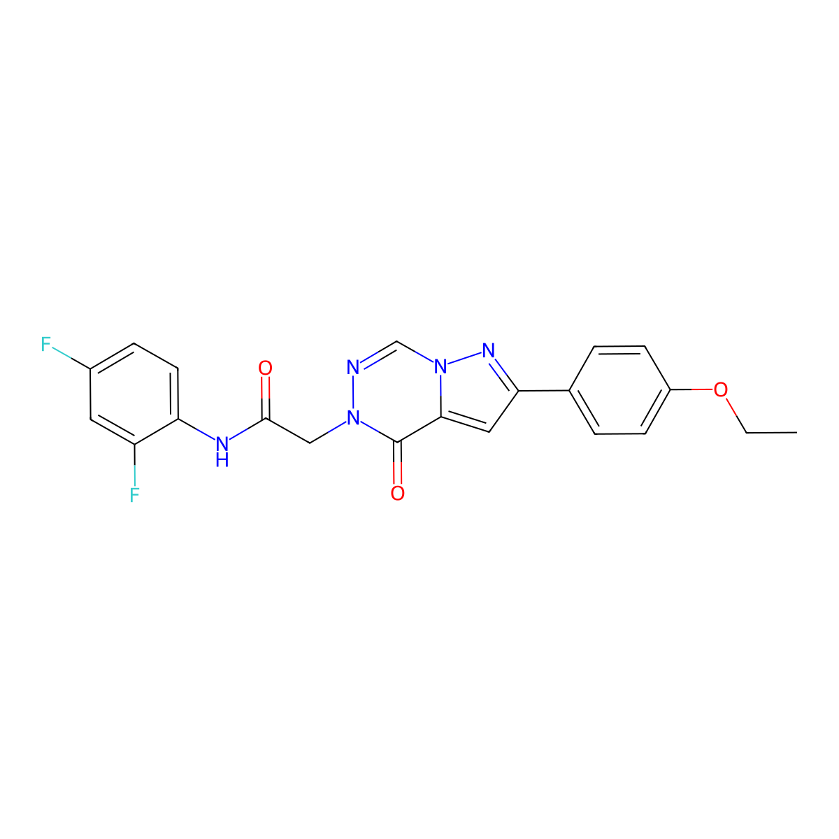 N-(2,4-difluorophenyl)-2-(8-(4-ethoxyphenyl)-(oxo)pyrazolo[1,5-d][1,2,4]triazin-1-yl)acetamide molecular structure, CAS 1021079-22-0