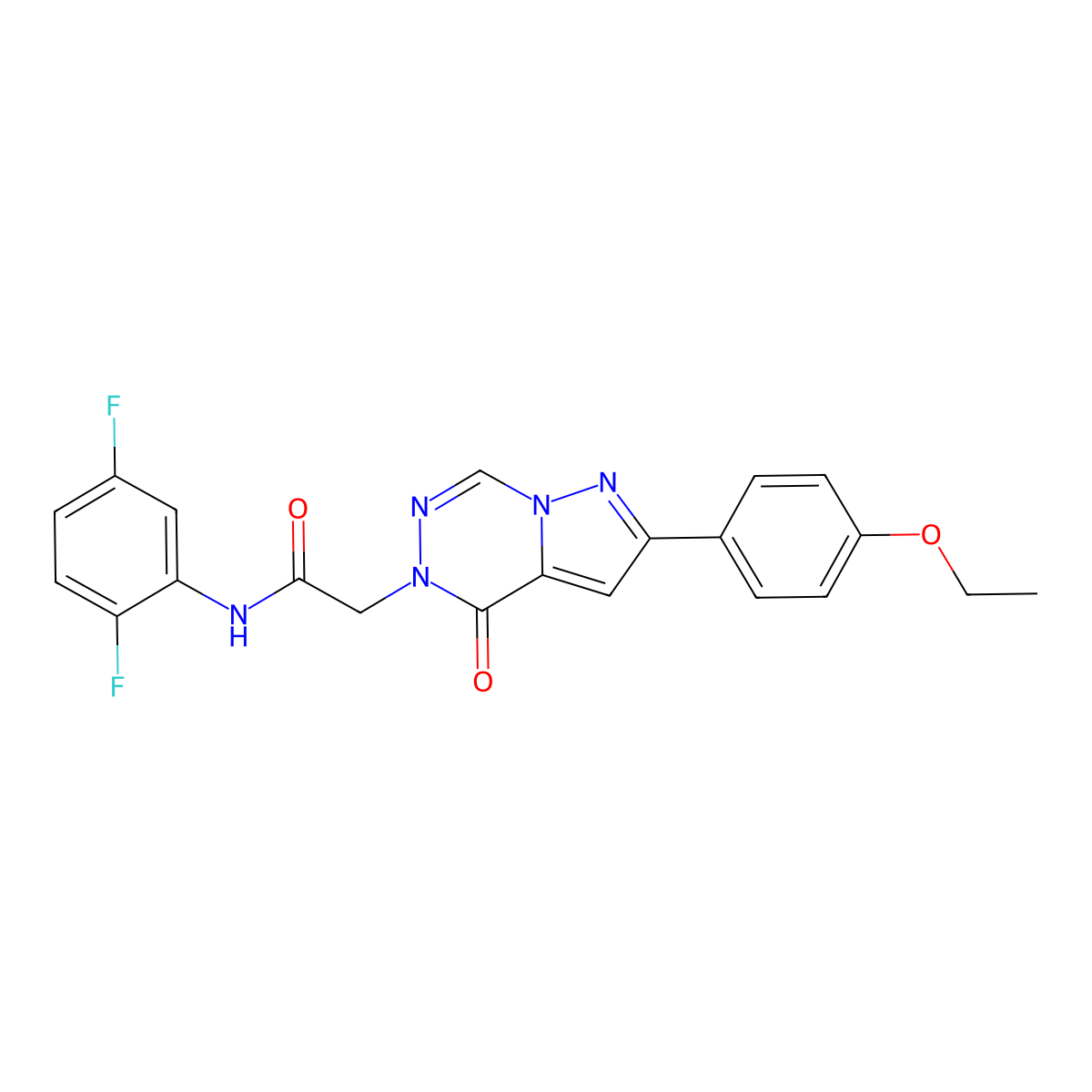 N-(2,5-difluorophenyl)-2-[2-(4-ethoxyphenyl)-4-oxopyrazolo[1,5-d][1,2,4]triazin-5(4H)-yl]acetamide molecular structure, CAS 1021079-24-2