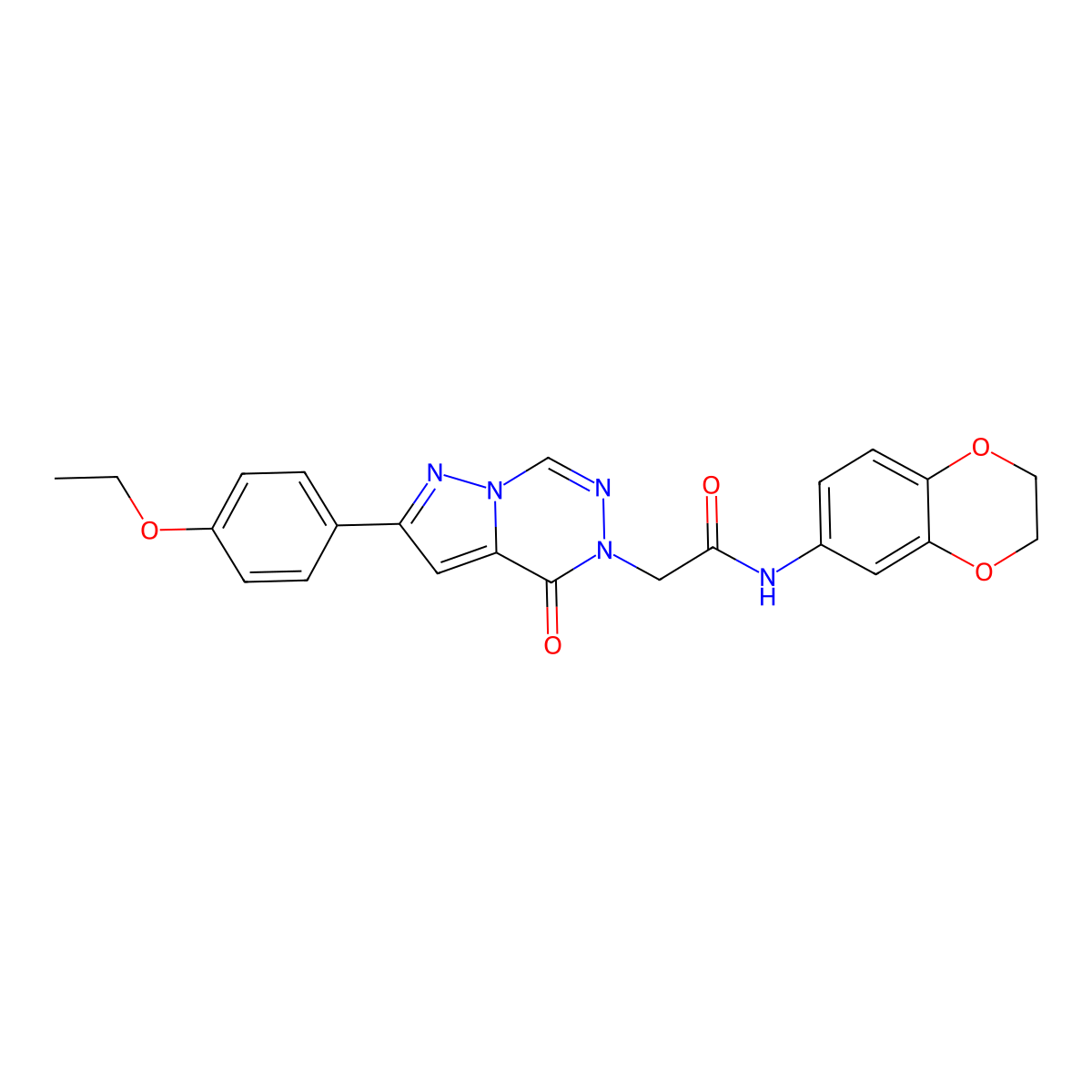 N-(2,3-dihydro-1,4-benzodioxin-6-yl)-2-[2-(4-ethoxyphenyl)-4-oxopyrazolo[1,5-d][1,2,4]triazin-5(4H)-yl]acetamide molecular structure, CAS 1021079-25-3