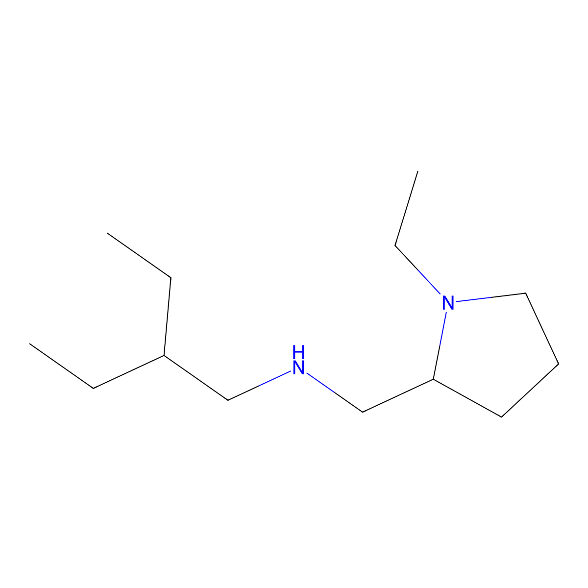 (2-Ethylbutyl)[(1-ethylpyrrolidin-2-YL)methyl]amine molecular structure, CAS 1021079-26-4