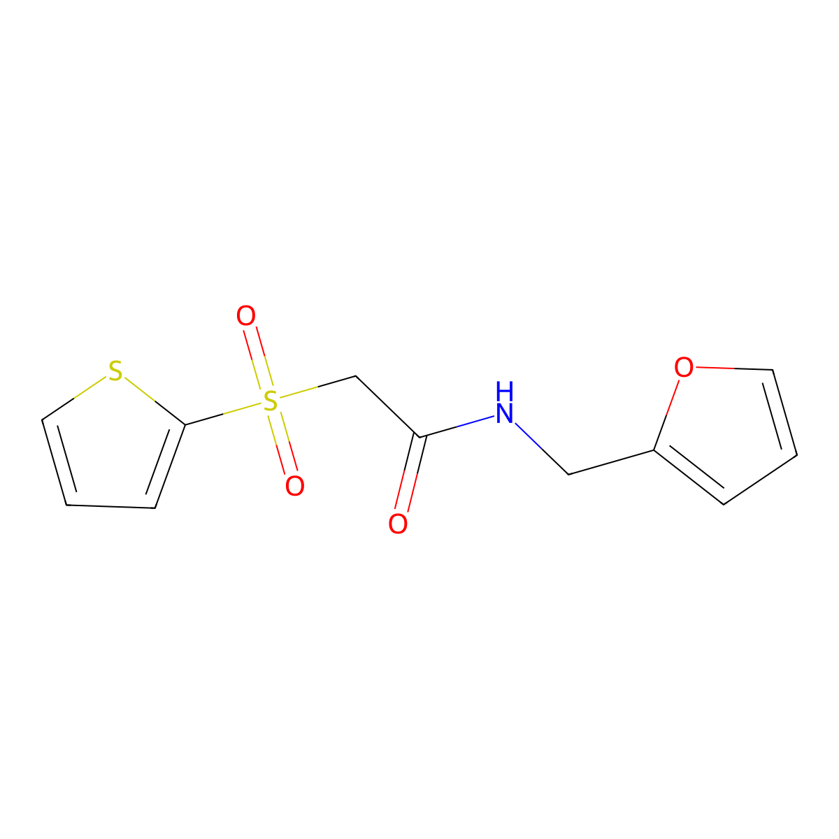 N-[(furan-2-yl)methyl]-2-(thiophene-2-sulfonyl)acetamide molecular structure, CAS 1021079-28-6