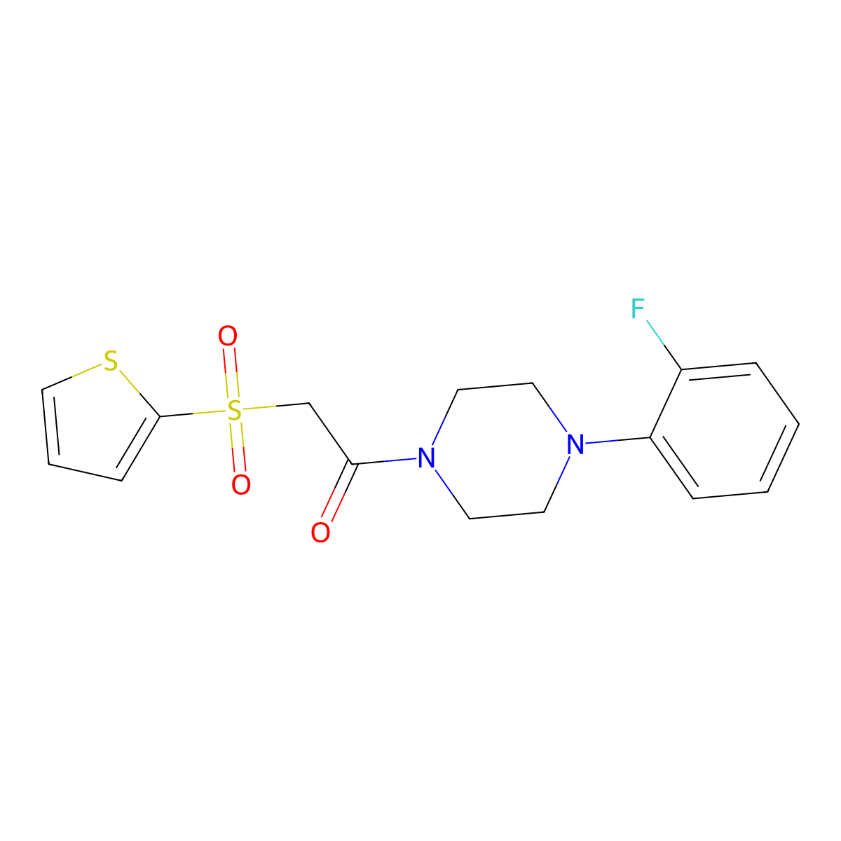 1-(2-Fluorophenyl)-4-[(2-thienylsulfonyl)acetyl]piperazine molecular structure, CAS 1021079-33-3