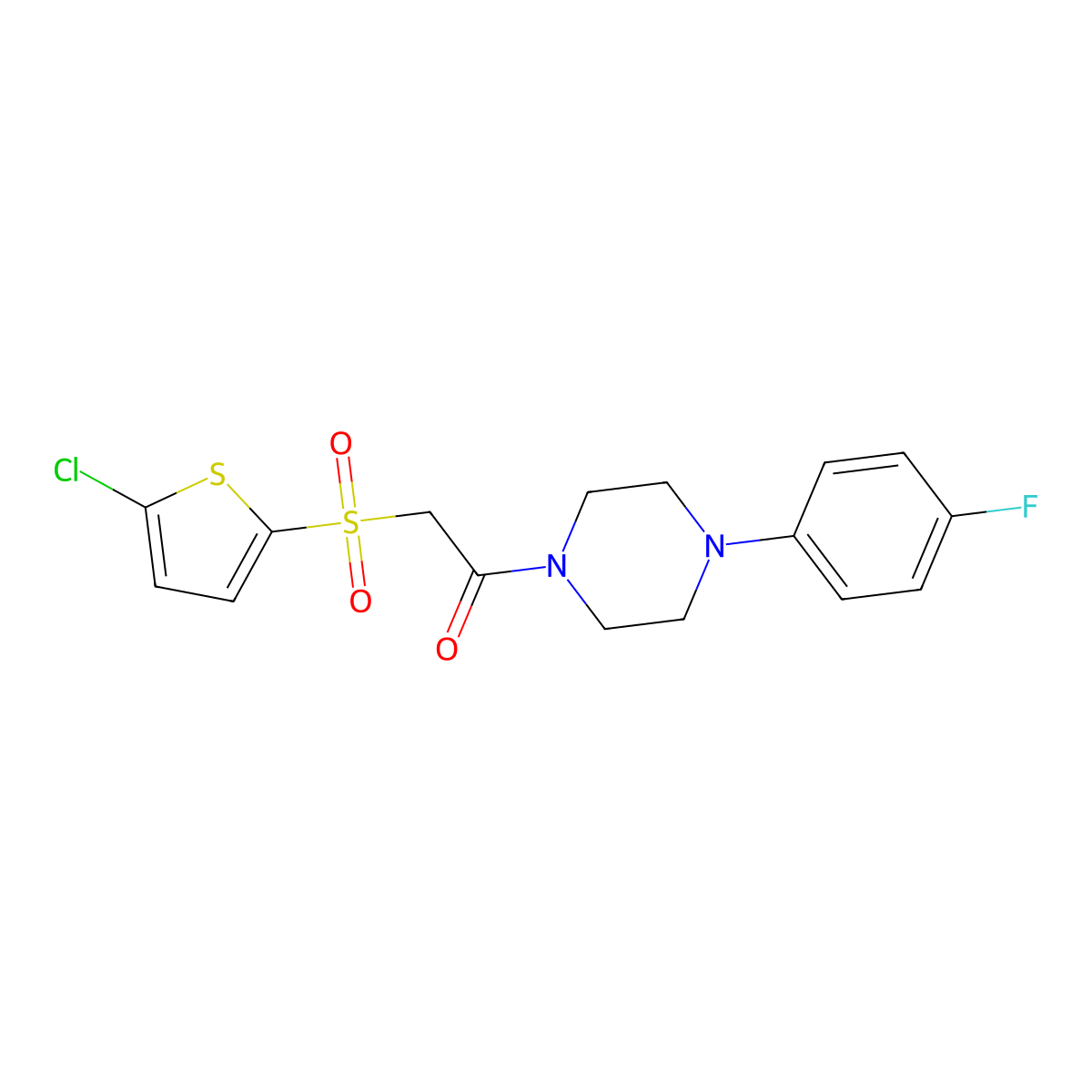 2-((5-Chlorothiophen-2-yl)sulfonyl)-1-(4-(4-fluorophenyl)piperazin-1-yl)ethanone molecular structure, CAS 1021079-45-7