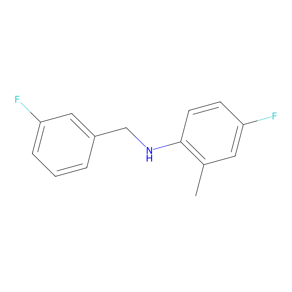 4-Fluoro-N-(3-fluorobenzyl)-2-methylaniline molecular structure, CAS 1021079-97-9