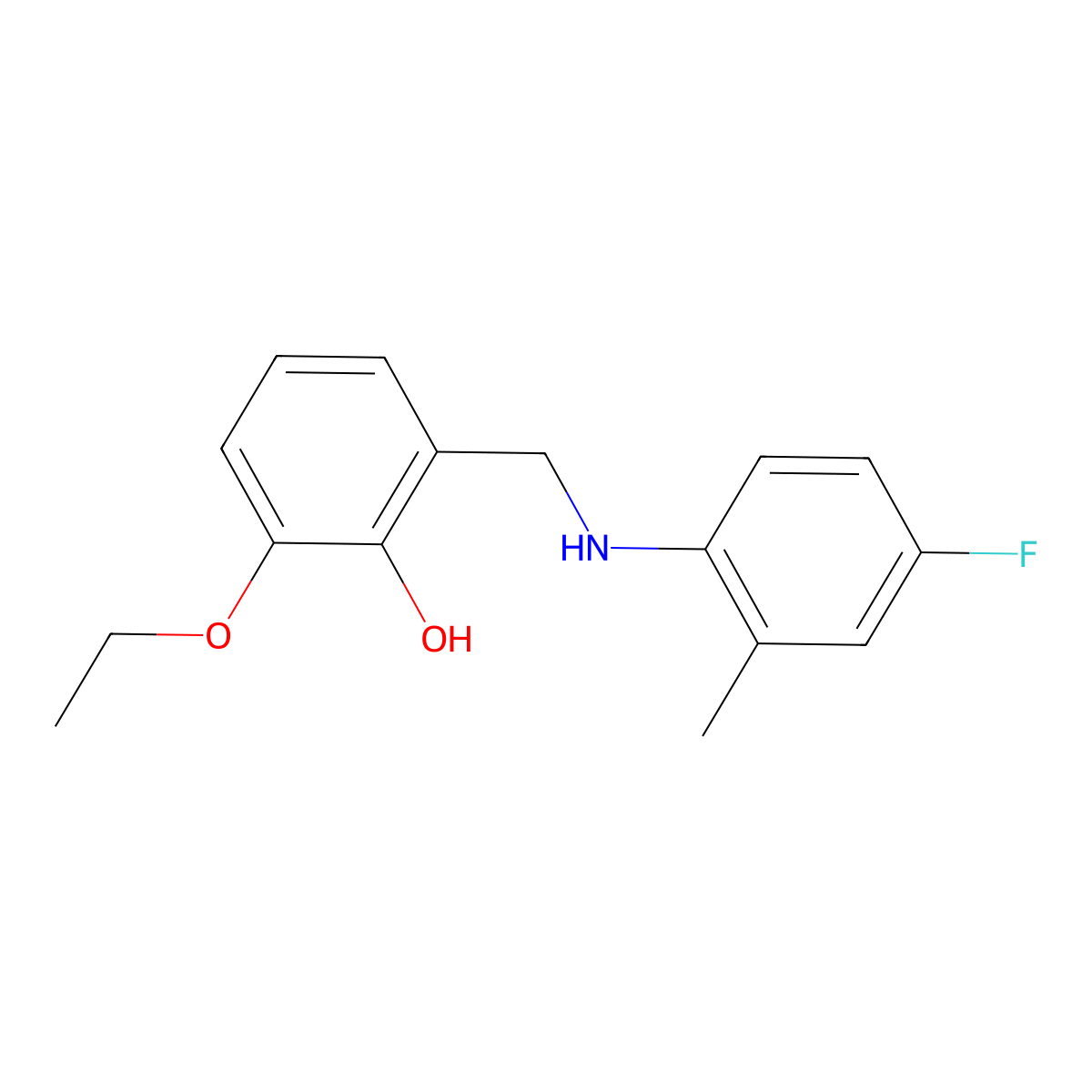 2-Ethoxy-6-{[(4-fluoro-2-methylphenyl)amino]methyl}phenol molecular structure, CAS 1021080-16-9