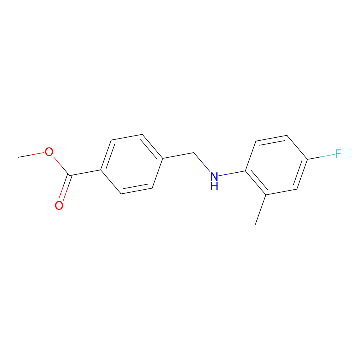 Methyl 4-[(4-fluoro-2-methylanilino)methyl]benzoate molecular structure, CAS 1021080-22-7