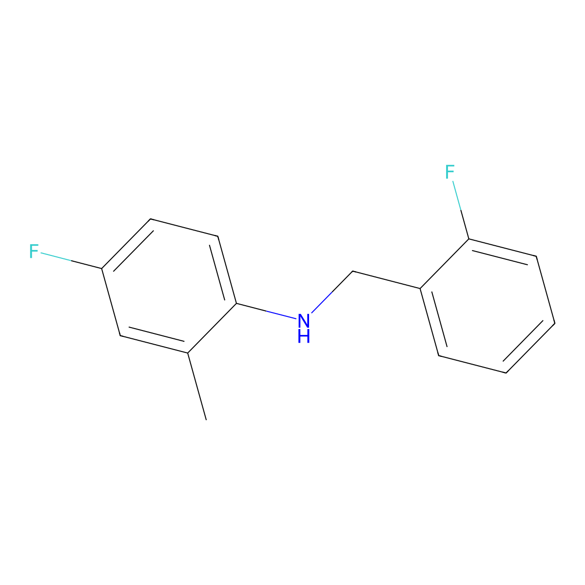 4-Fluoro-N-(2-fluorobenzyl)-2-methylaniline molecular structure, CAS 1021080-27-2