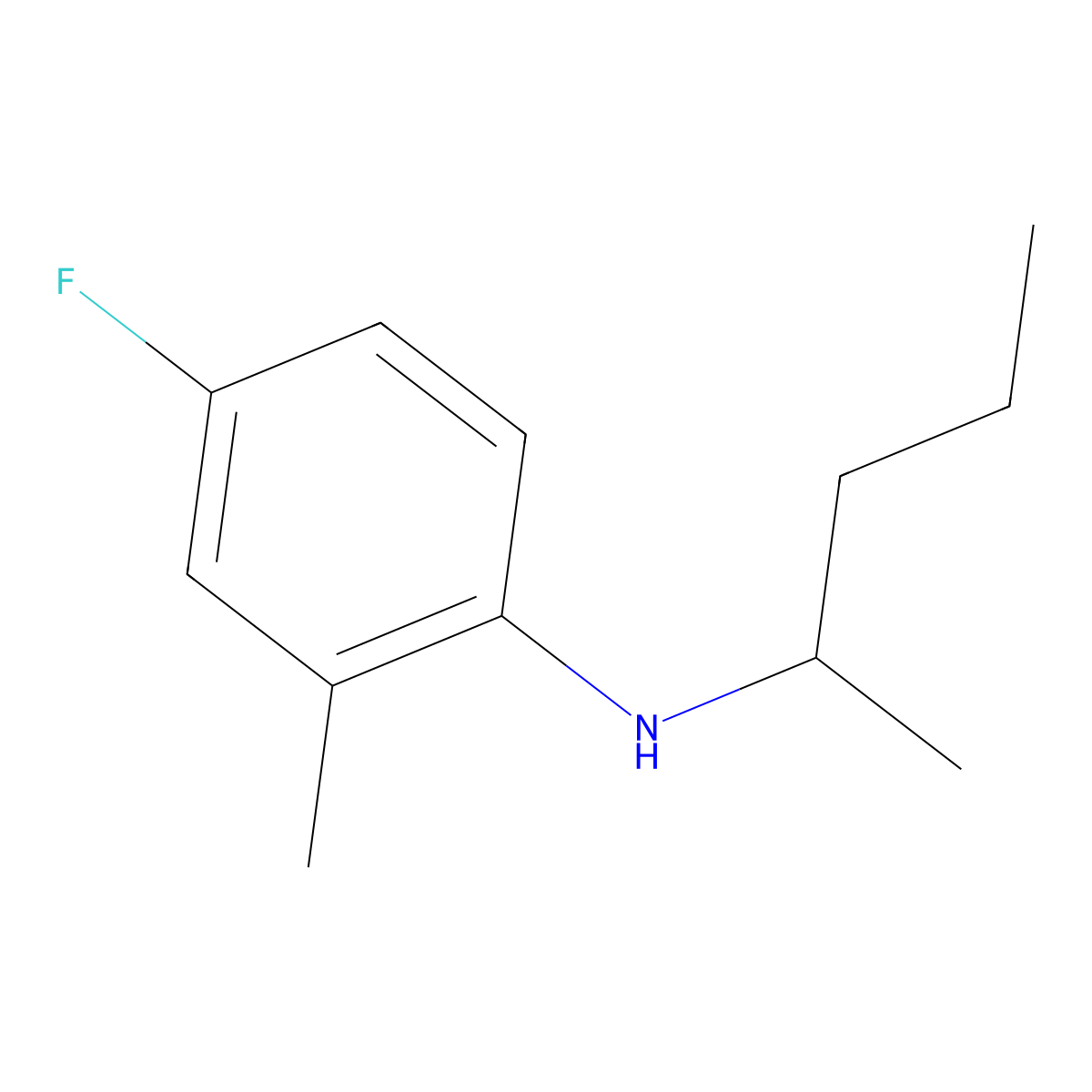 4-fluoro-2-methyl-N-(pentan-2-yl)aniline molecular structure, CAS 1021080-29-4