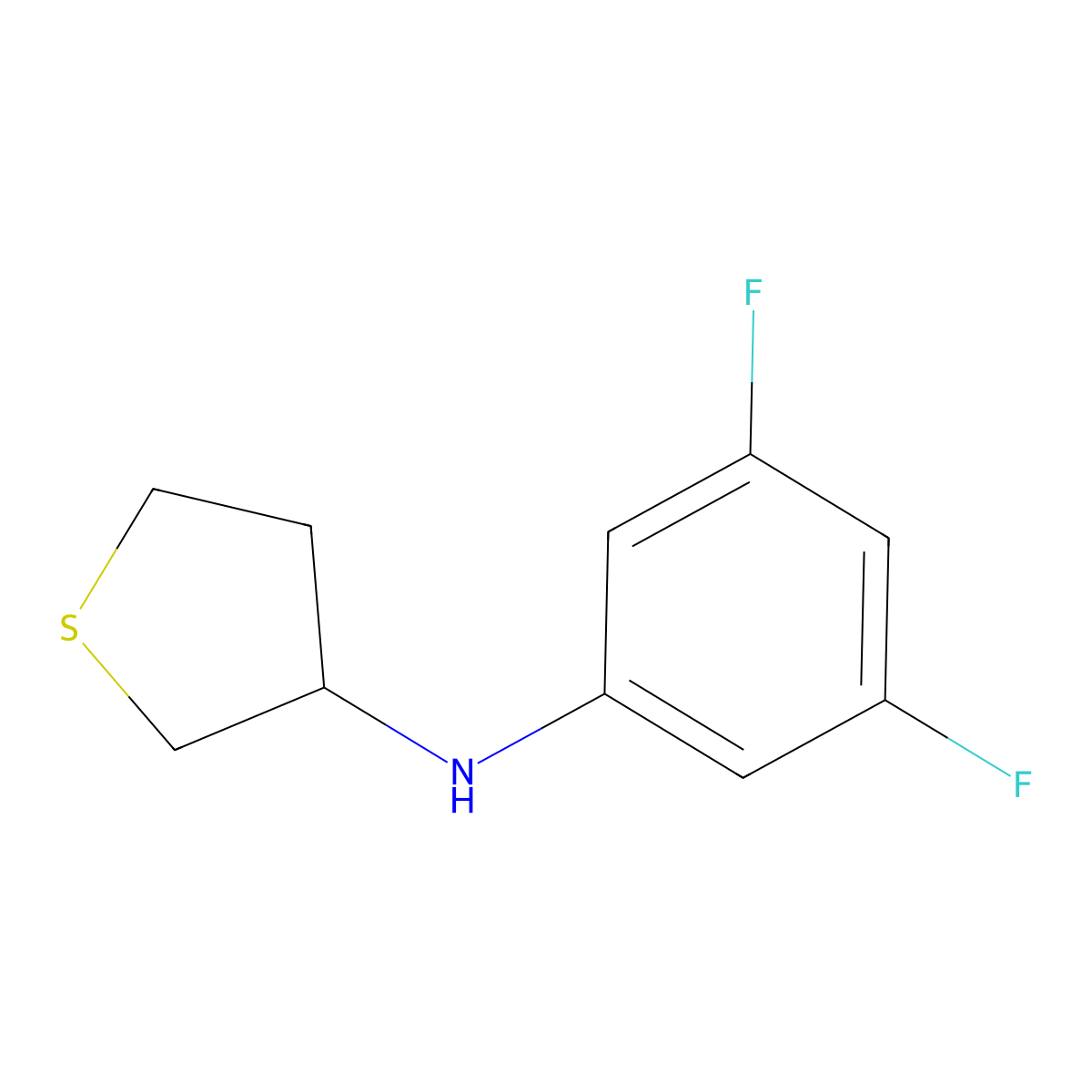 N-(3,5-difluorophenyl)thiolan-3-amine molecular structure, CAS 1021080-53-4