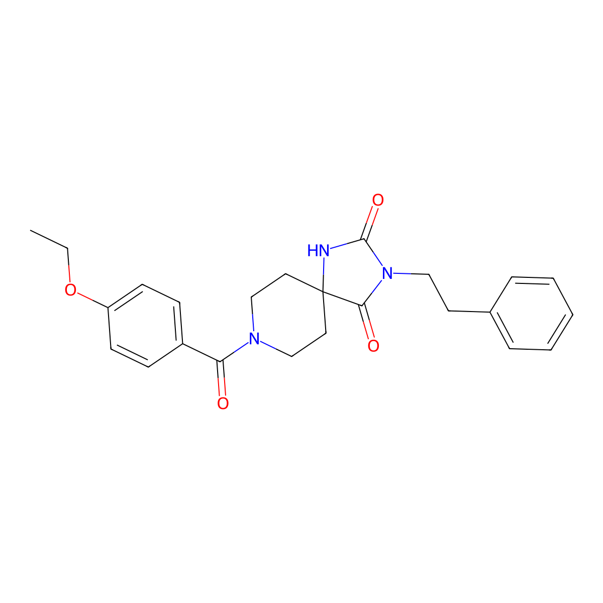8-(4-Ethoxybenzoyl)-3-phenethyl-1,3,8-triazaspiro[4.5]decane-2,4-dione molecular structure, CAS 1021081-15-1