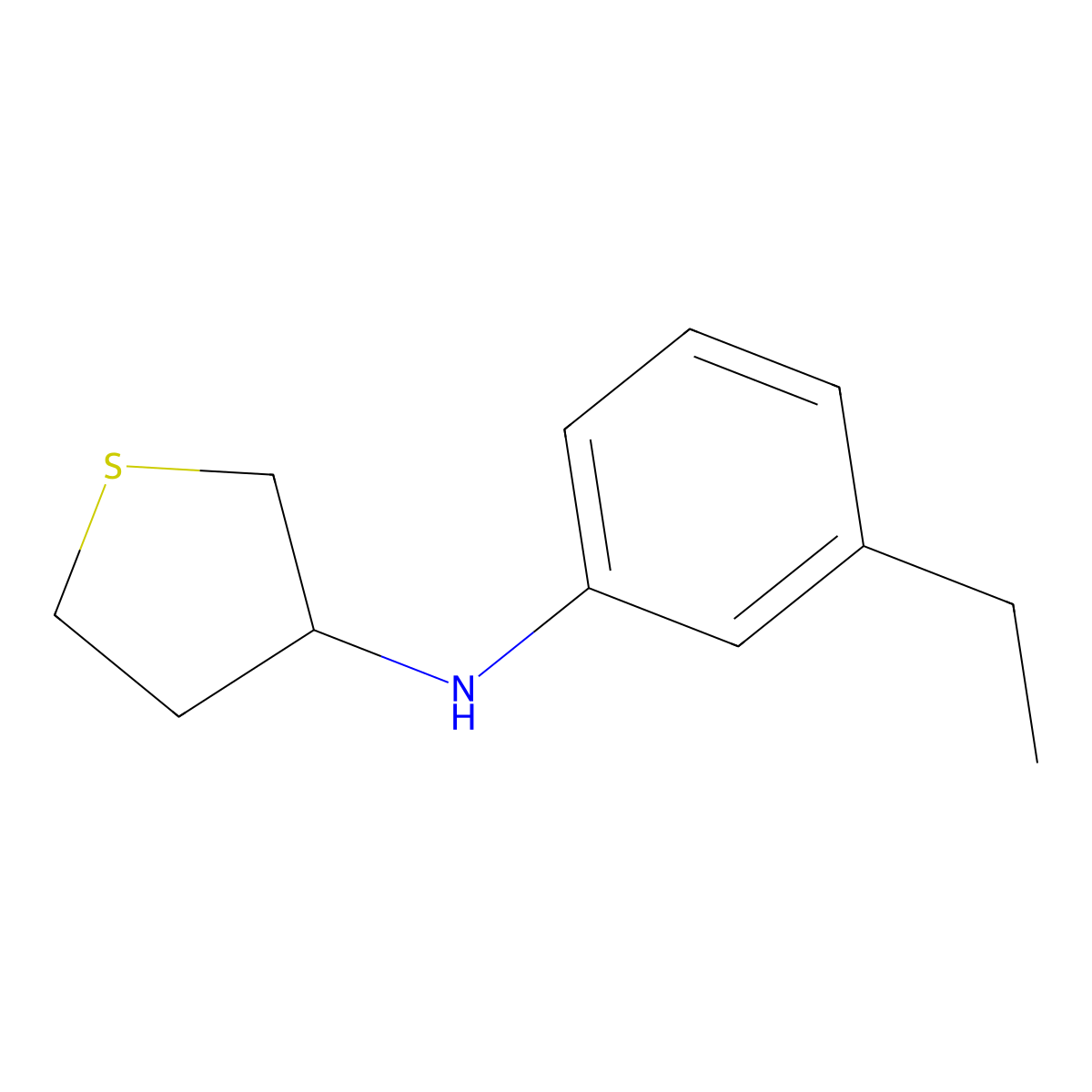 N-(3-ethylphenyl)thiolan-3-amine molecular structure, CAS 1021081-31-1