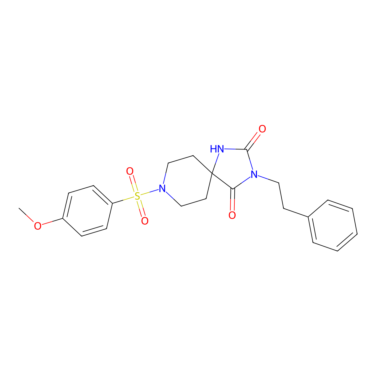 8-((4-Methoxyphenyl)sulfonyl)-3-phenethyl-1,3,8-triazaspiro[4.5]decane-2,4-dione molecular structure, CAS 1021081-54-8
