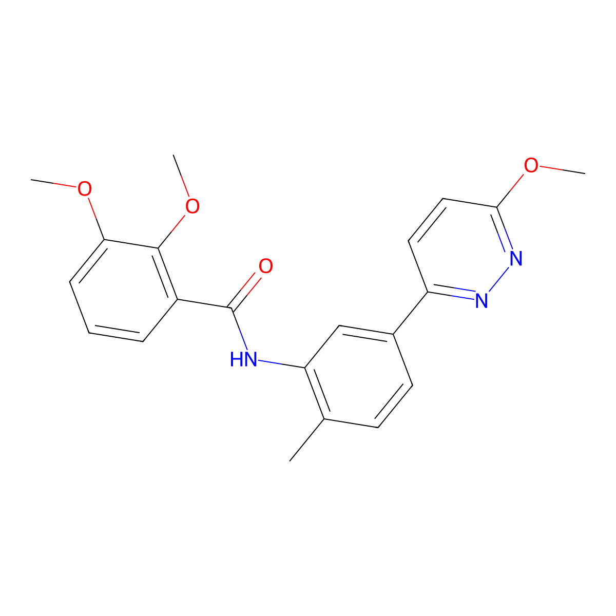 2,3-dimethoxy-N-[5-(6-methoxypyridazin-3-yl)-2-methylphenyl]benzamide molecular structure, CAS 1021081-60-6