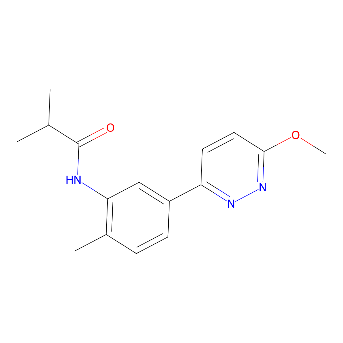 N-(5-(6-methoxypyridazin-3-yl)-2-methylphenyl)isobutyramide molecular structure, CAS 1021081-63-9