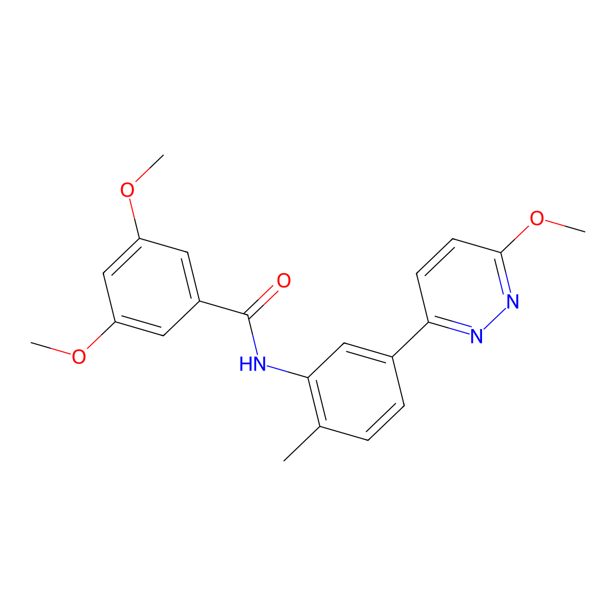 3,5-dimethoxy-N-[5-(6-methoxypyridazin-3-yl)-2-methylphenyl]benzamide molecular structure, CAS 1021081-69-5