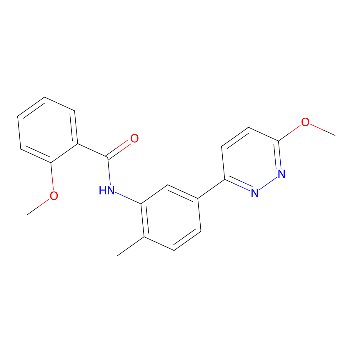 2-methoxy-N-[5-(6-methoxypyridazin-3-yl)-2-methylphenyl]benzamide molecular structure, CAS 1021081-76-4