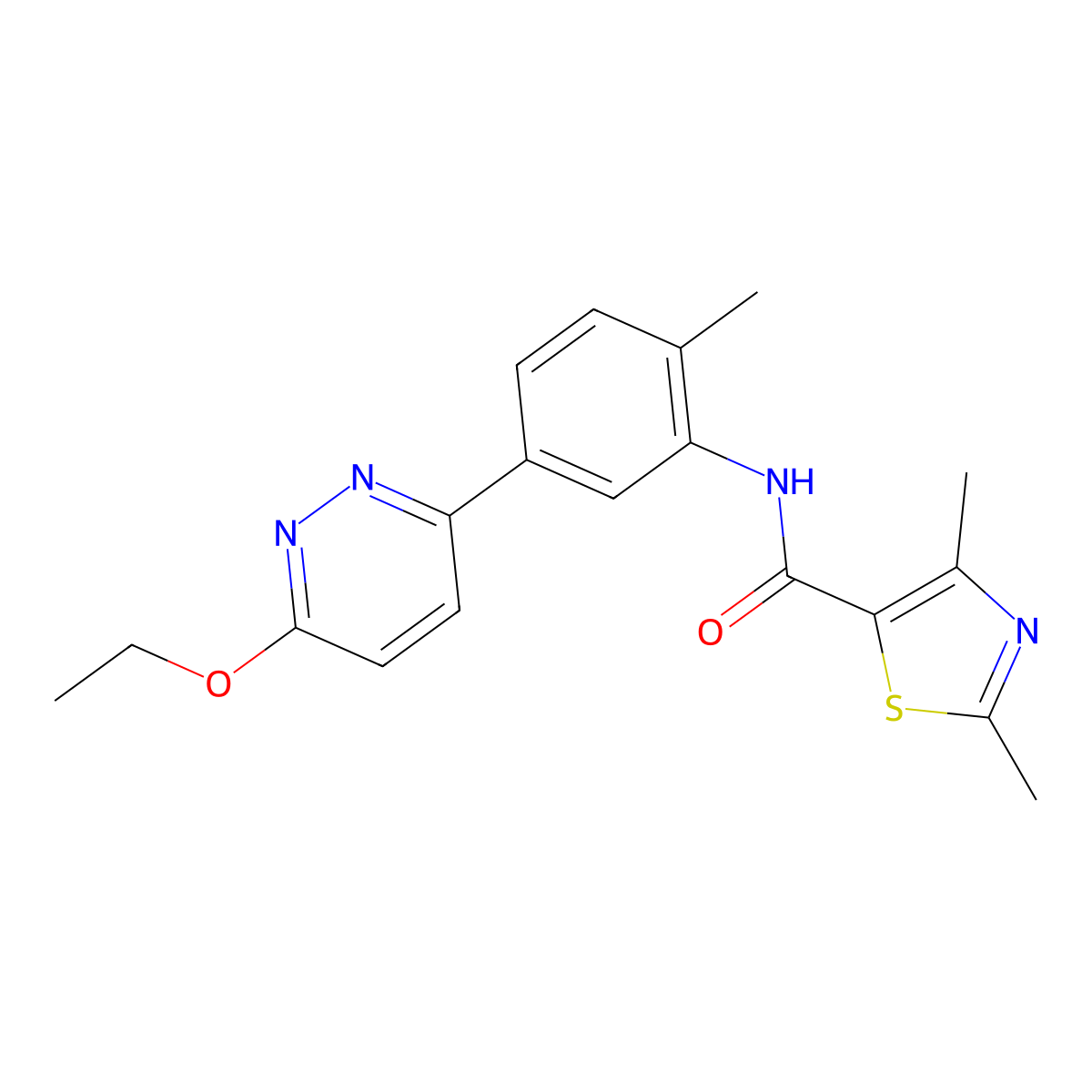 N-(5-(6-ethoxypyridazin-3-yl)-2-methylphenyl)-2,4-dimethylthiazole-5-carboxamide molecular structure, CAS 1021081-81-1