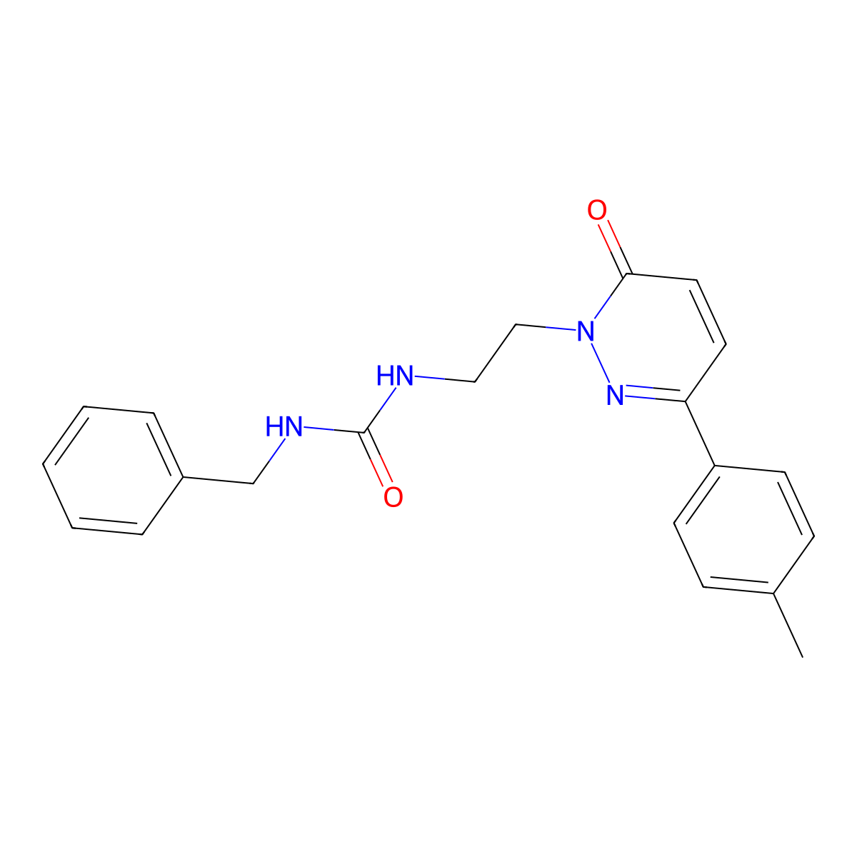 1-benzyl-3-(2-(6-oxo-3-(p-tolyl)pyridazin-1(6H)-yl)ethyl)urea molecular structure, CAS 1021081-91-3