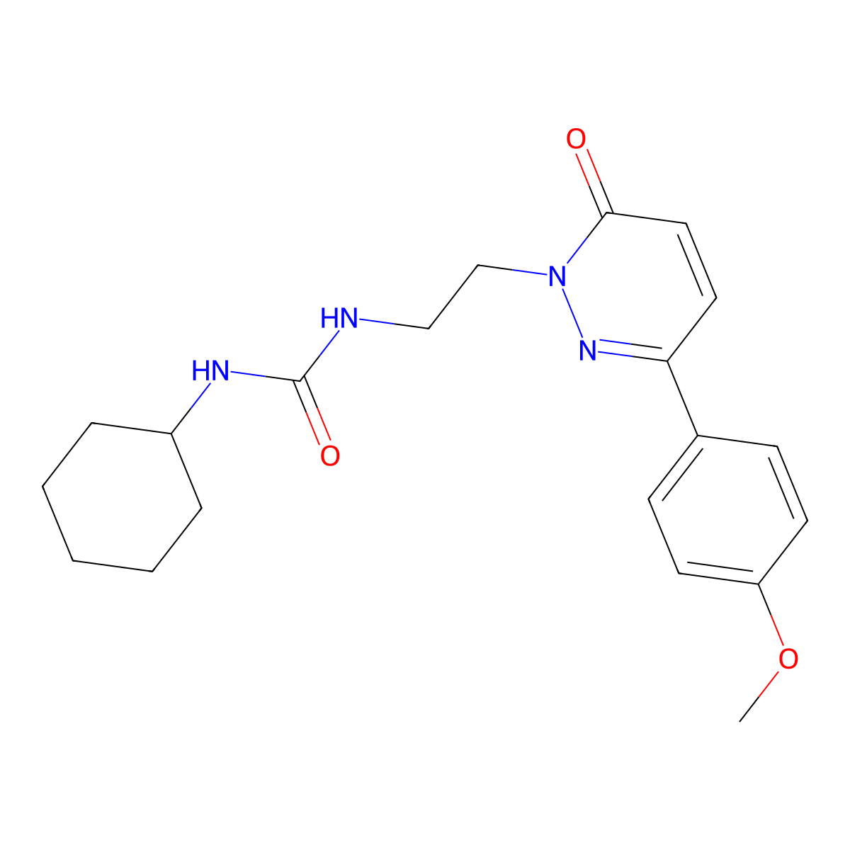 1-cyclohexyl-3-(2-(3-(4-methoxyphenyl)-6-oxopyridazin-1(6H)-yl)ethyl)urea molecular structure, CAS 1021081-97-9