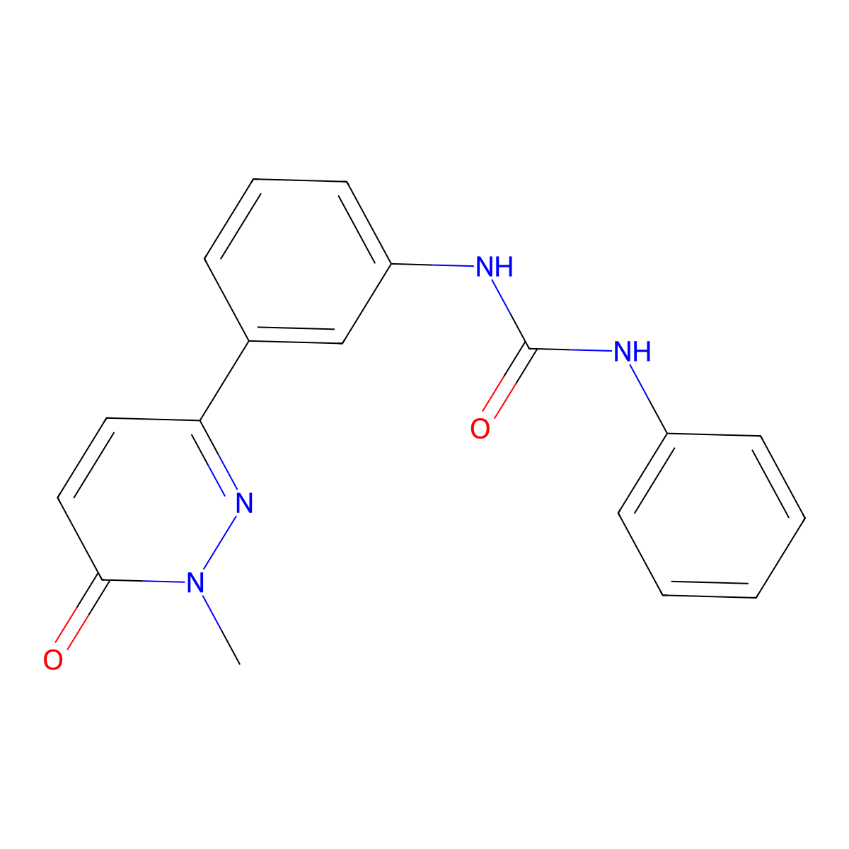 1-(3-(1-Methyl-6-oxo-1,6-dihydropyridazin-3-yl)phenyl)-3-phenylurea molecular structure, CAS 1021082-18-7