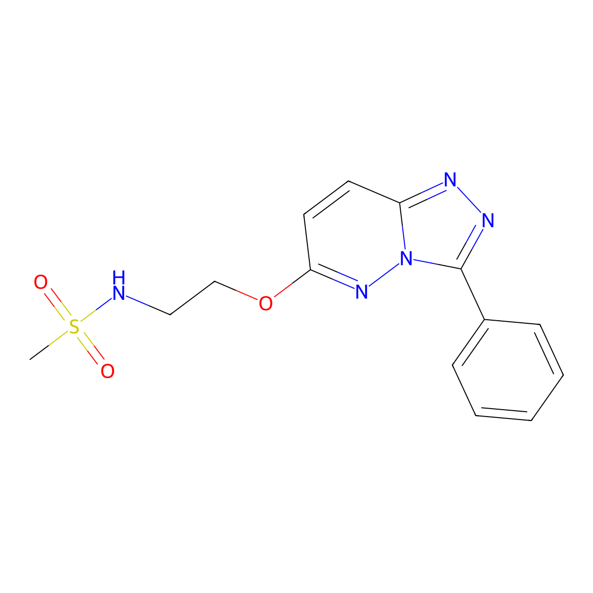 N-(2-((3-phenyl-[1,2,4]triazolo[4,3-b]pyridazin-6-yl)oxy)ethyl)methanesulfonamide molecular structure, CAS 1021082-24-5
