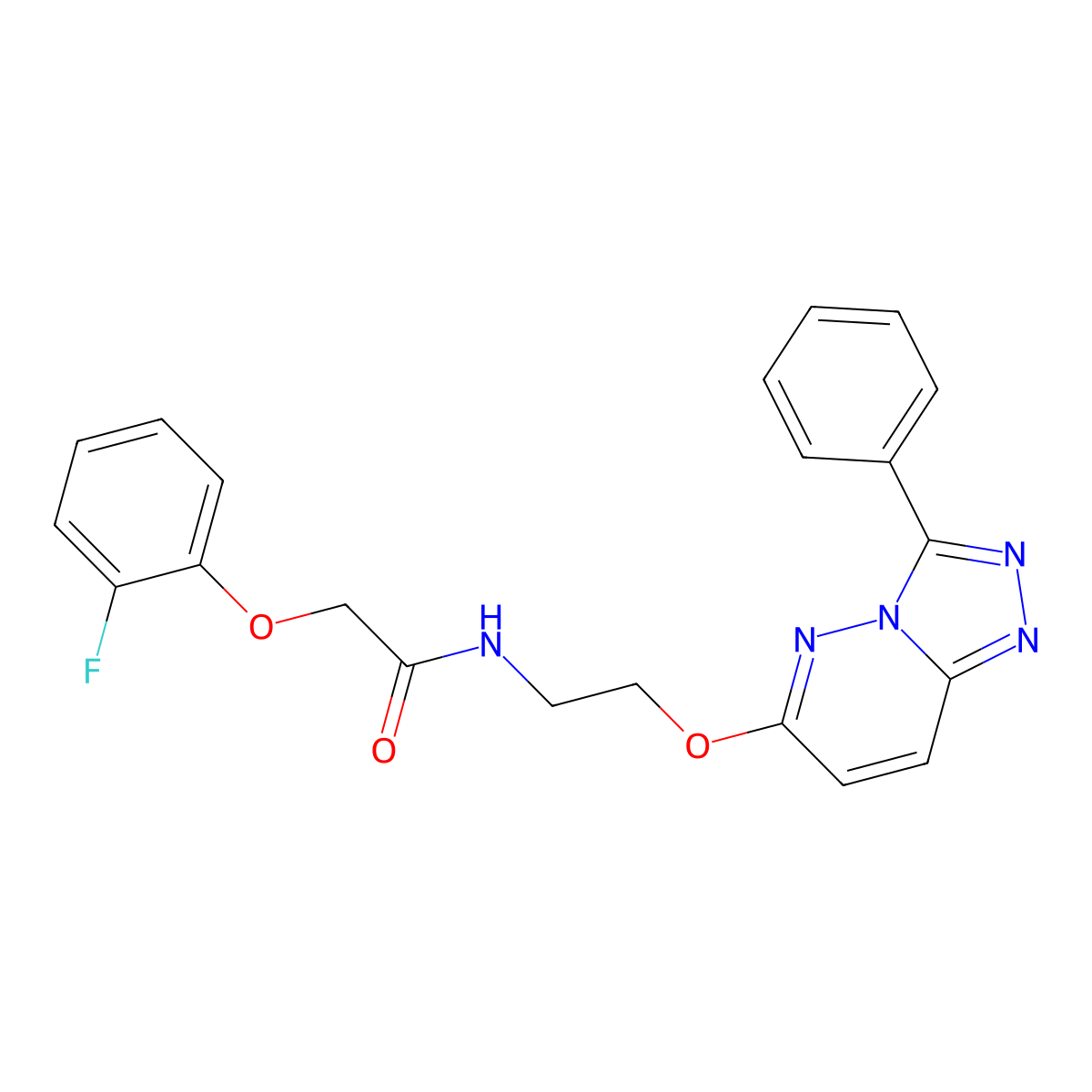 2-(2-fluorophenoxy)-N-(2-((3-phenyl-[1,2,4]triazolo[4,3-b]pyridazin-6-yl)oxy)ethyl)acetamide molecular structure, CAS 1021082-54-1