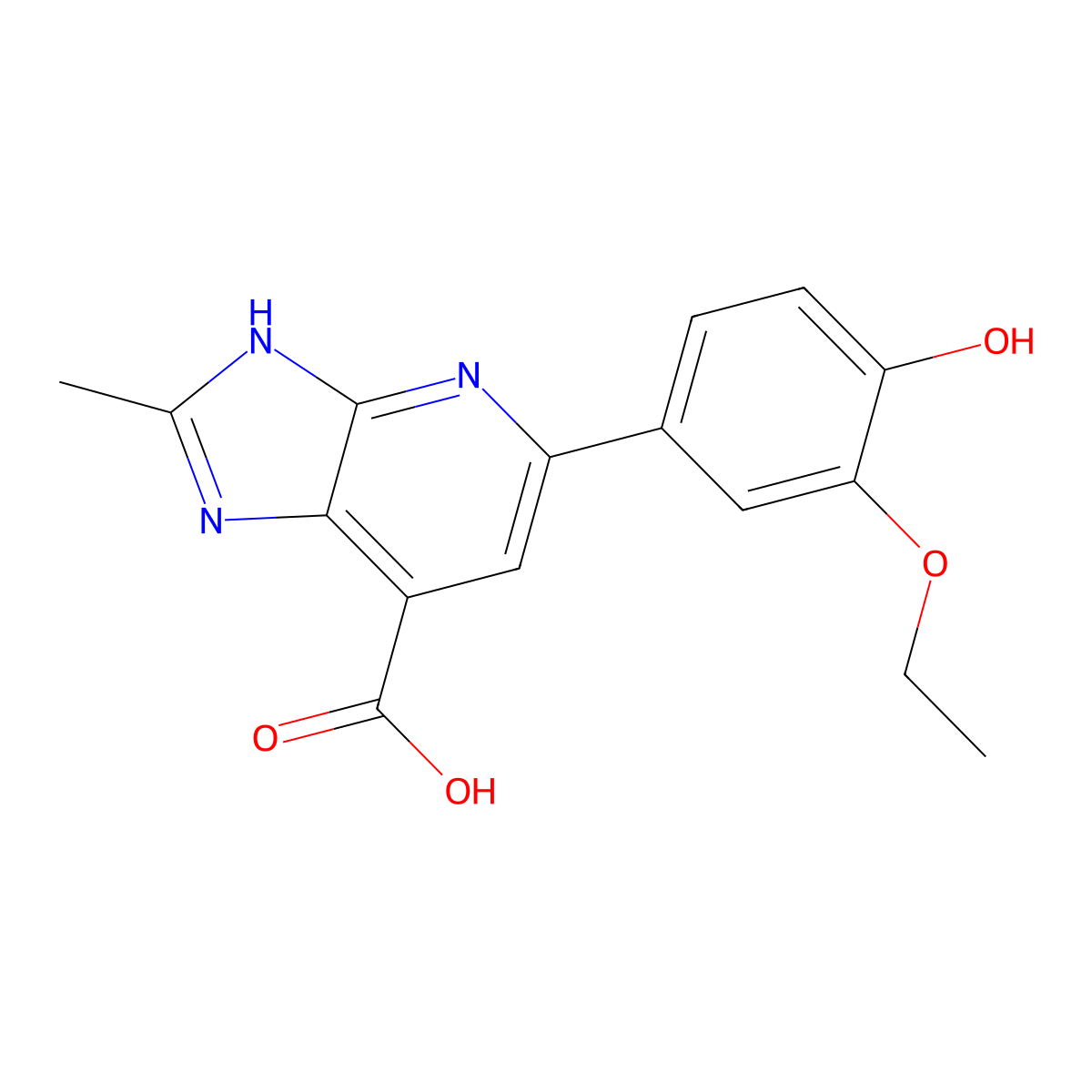 5-(3-ethoxy-4-hydroxyphenyl)-2-methyl-3H-imidazo[4,5-b]pyridine-7-carboxylic acid molecular structure, CAS 1021083-46-4