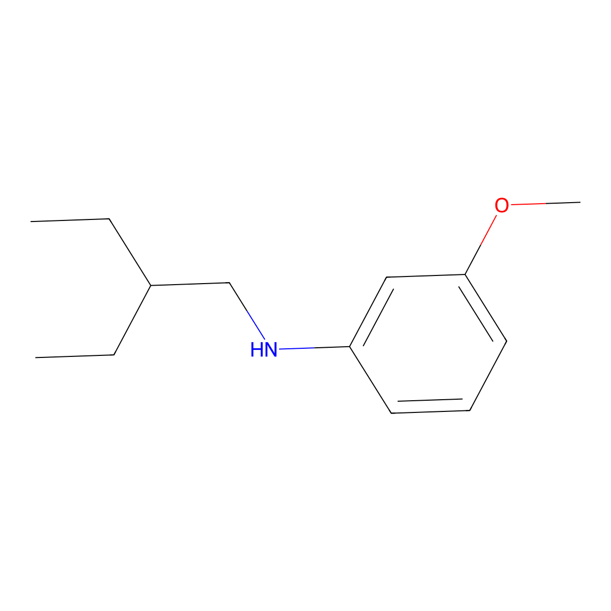 N-(2-ethylbutyl)-3-methoxyaniline molecular structure, CAS 1021084-72-9